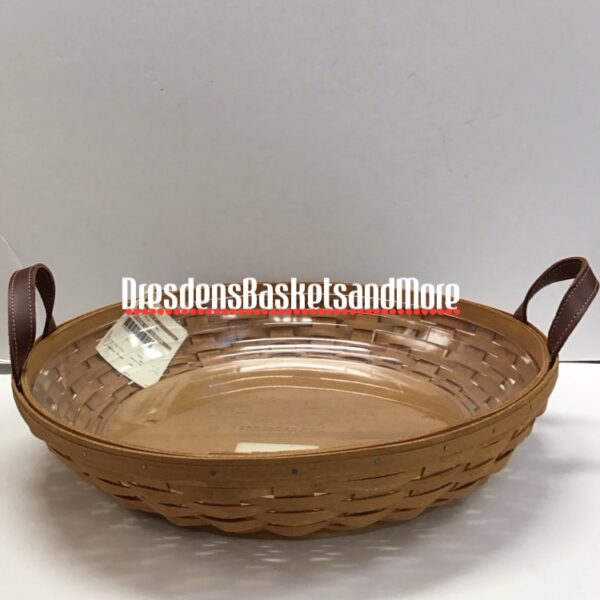 Longaberger 2011 Warm Brown Party Tray Basket w/ Protector*