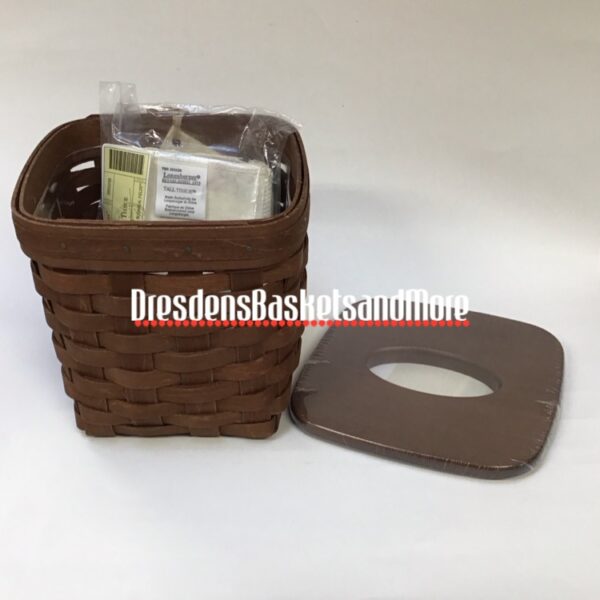 Longaberger 2009 Rich Brown Tall Tissue Basket Combo w/ Lid
