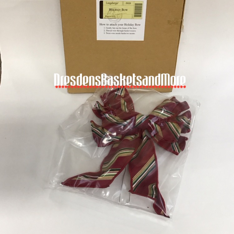 Longaberger Holiday Stripe Bow NIB