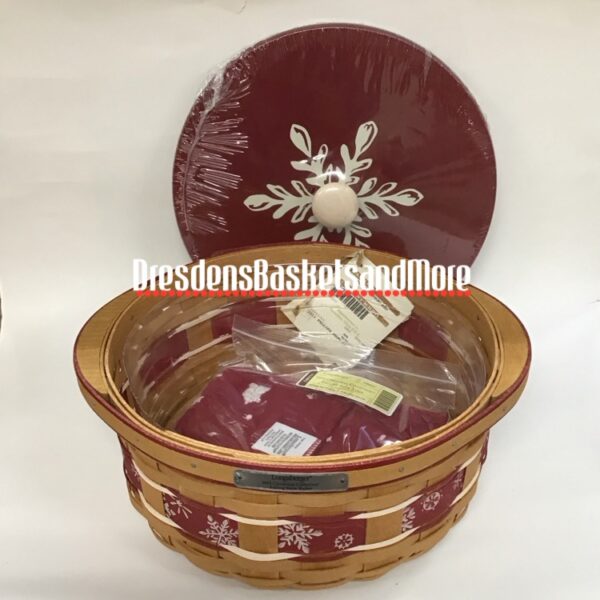 Longaberger 2010 Falling Snow Basket Combo w/ Woodcrafts Lid