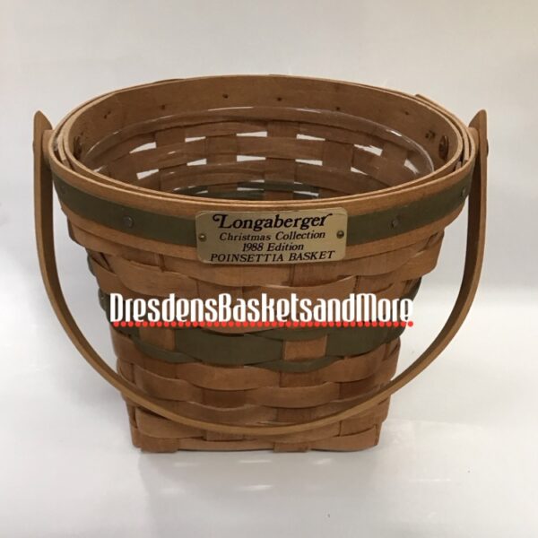 Longaberger 1988 Christmas Poinsettia Basket w/ Protector