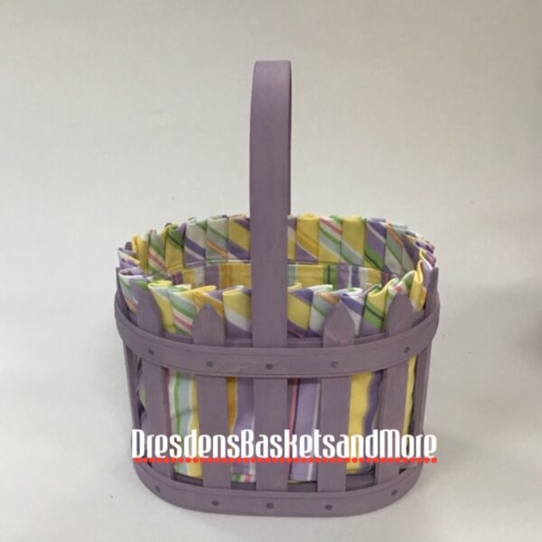 Longaberger 2007 Easter Small Oval Picket Soft Purple Basket Combo