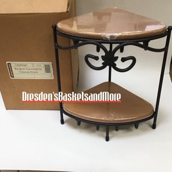 Longaberger Wrought Iron Countertop Corner Stand w/ Shelves NIB