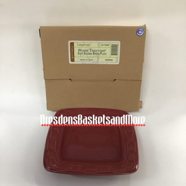 Longaberger Paprika Soft Square Bread Plate NIB