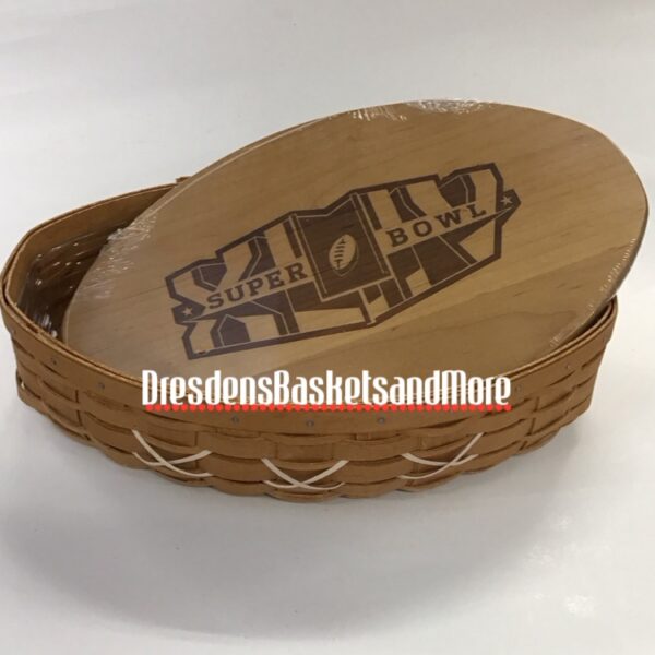 Longaberger 2010 Super Bowl Warm Brown Basket w/ Protector & Lid