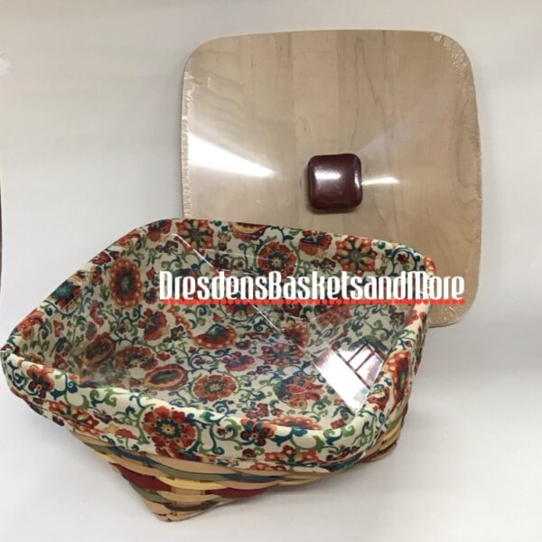 Longaberger Large Twist Market Spice Basket w/ Protector, Liner & Lid