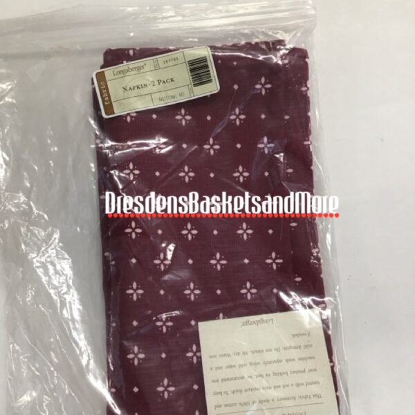 Longaberger Traditional Red Napkins Set Of 2 NIP