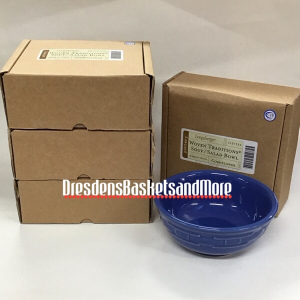 Longaberger Cornflower Soup/Salad Bowl Set of 4 NIB's
