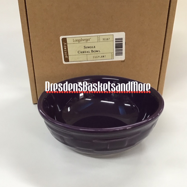 Longaberger Eggplant Cereal Bowl NIB