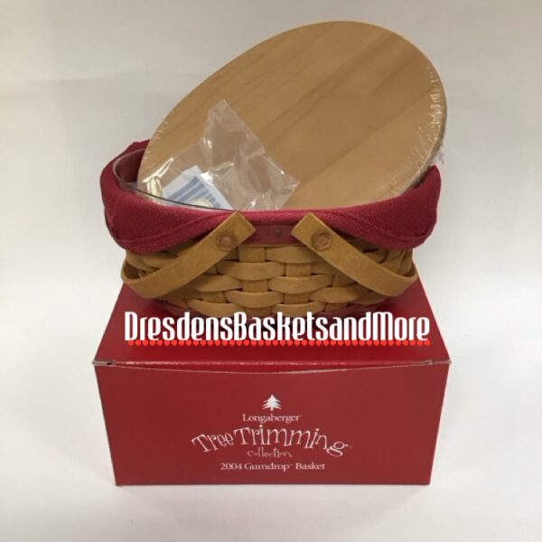 Longaberger 2004 Tree Trimming Red Gumdrop Basket Set NIB
