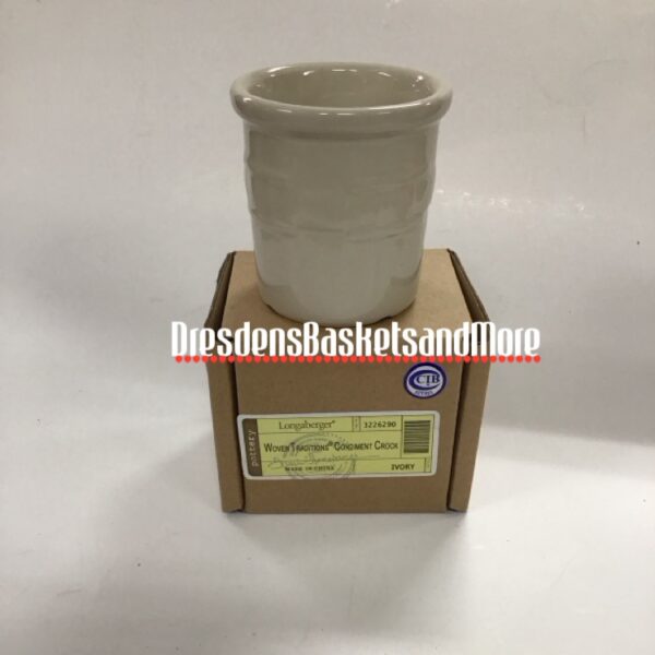 Longaberger Ivory Condiment Crock NIB