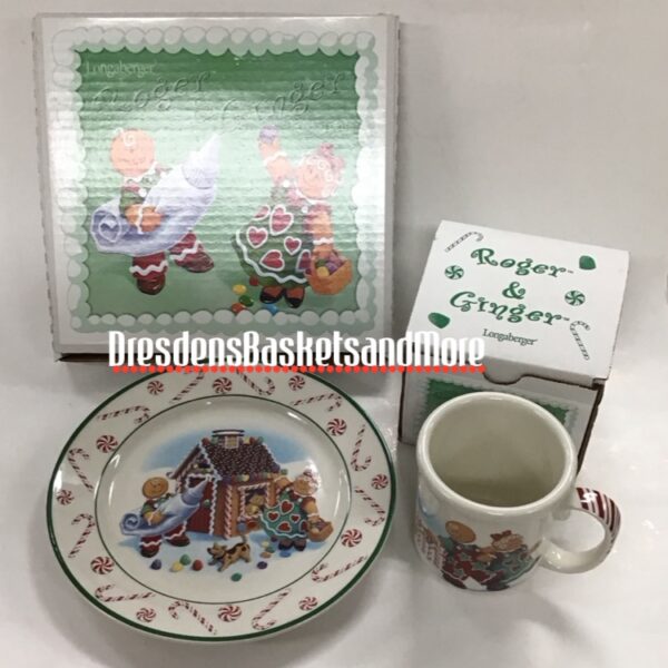 Longaberger Roger & Ginger Holiday Plate and Mug NIB