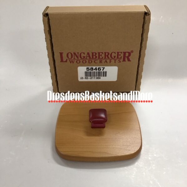 Longaberger Woodcrafts Let It Snow Red Knob Lid NIB