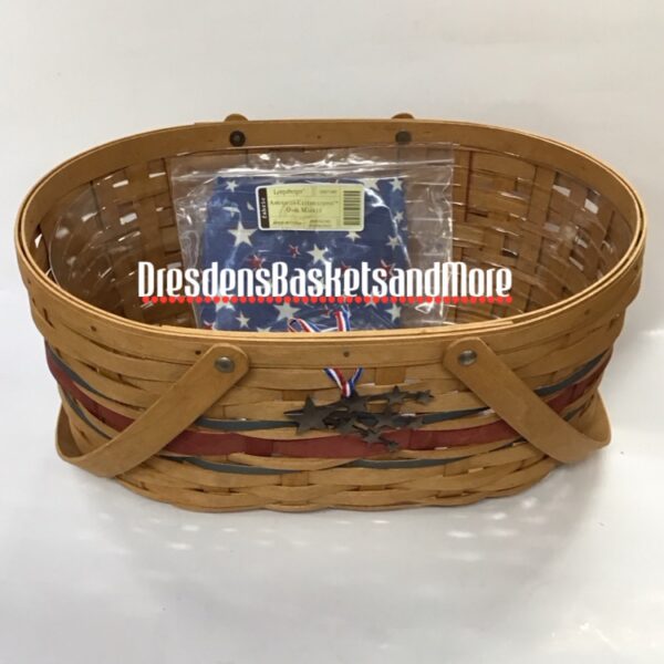 Longaberger 2008 American Summer Celebrations Oval Market Basket w/ Tie On