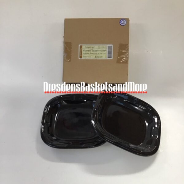 Longaberger Ebony Square Appetizer Plates Set of 2 NIB