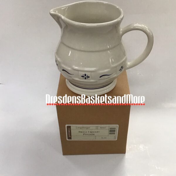 Longaberger Classic Blue 1 Qt Small Juice Pitcher NIB