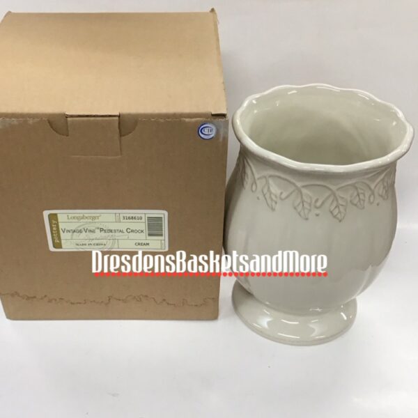 Longaberger Vintage Vine Pedestal Crock NIB*