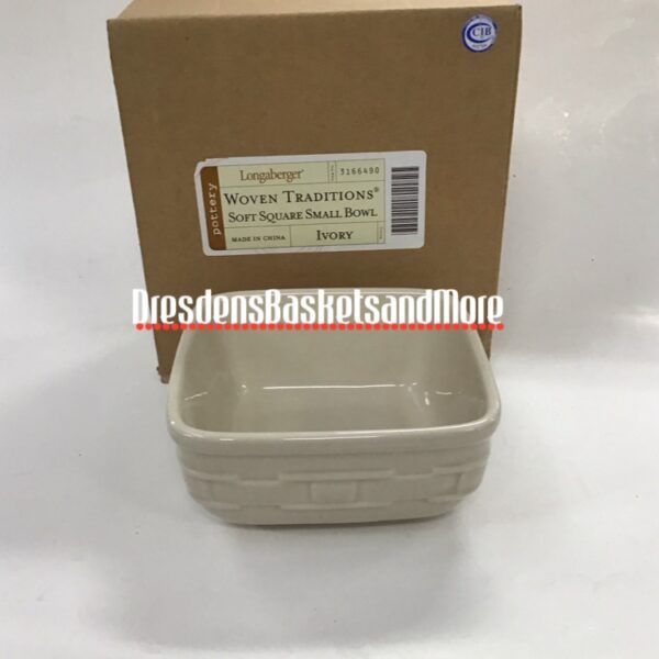 Longaberger Soft Square Ivory Small Bowl NIB