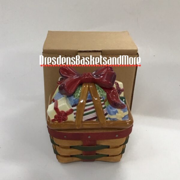 Longaberger 2006 Little Gifts Basket w/ Protector & Pottery Lid