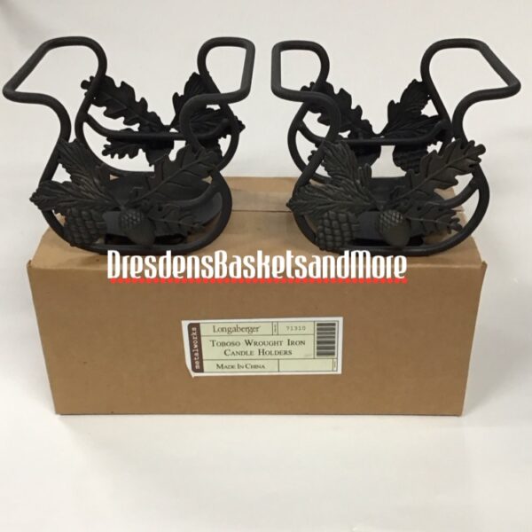 Longaberger Wrought Iron Toboso Candle Holders Set of 2 NIB
