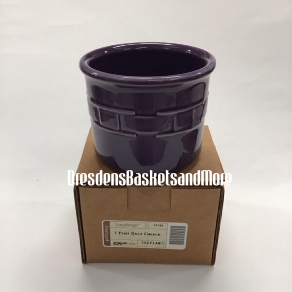 Longaberger Eggplant 1 Pint Crock NIB