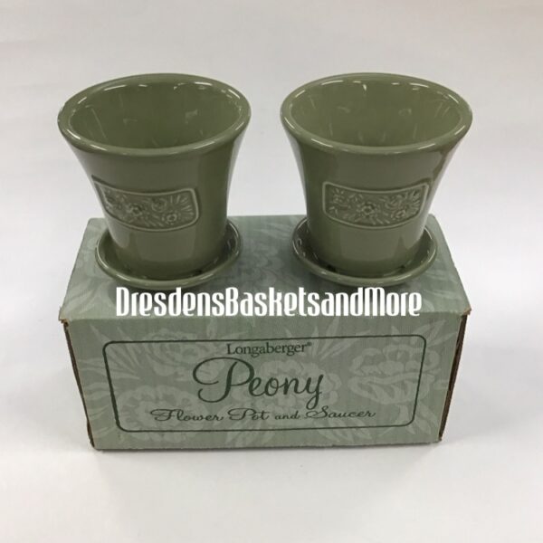 Longaberger Peony Flower Pots Set of 2 NIB