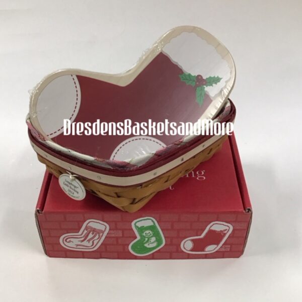 Longaberger 2014 Tree Trimming Little Stocking Red Basket Set