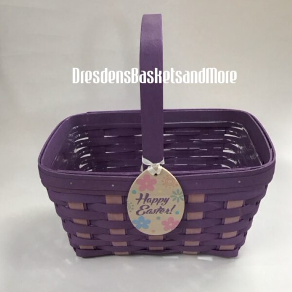 Longaberger 2014 Easter Lavender Basket W/ Protector & Tie On*
