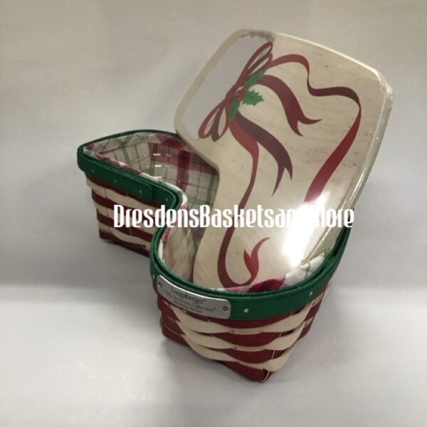 Longaberger 2014 Red/Green Christmas Stocking Combo w/ Lid