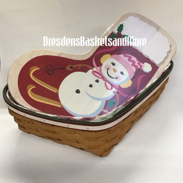 Longaberger 2014 Large Christmas Stocking Combo w/ Girl Lid