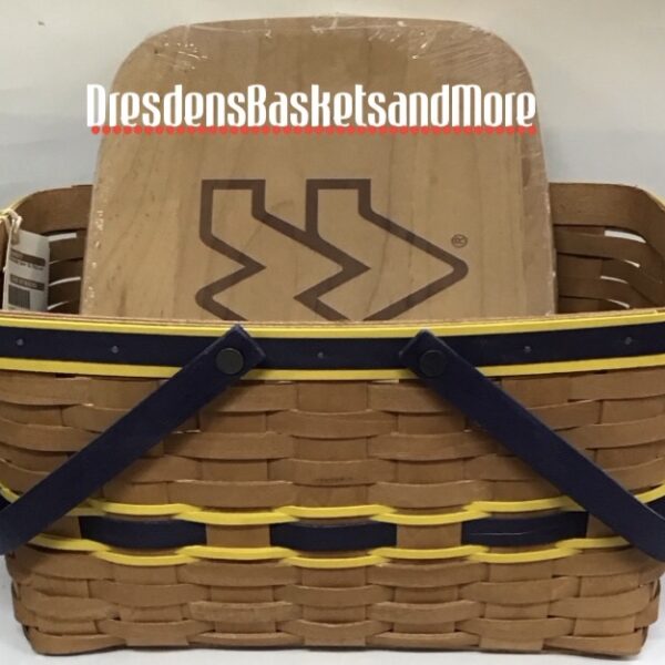Longaberger 2010 West Virginia Medium Market Basket, Protector & Woodcrafts Lid
