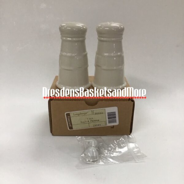 Longaberger Ivory Salt & Pepper Shakers NIB