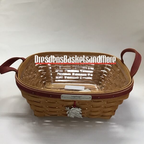 Longaberger 2005 Silver Bells Basket w/  Protector & Tie On