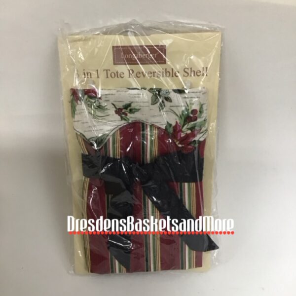 3 in 1 Longaberger Tote Reversible Shell Holiday Stripe