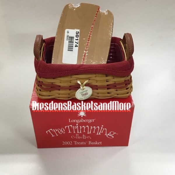 Longaberger 2002 Treats Tree Trimming Red Basket Set NIB