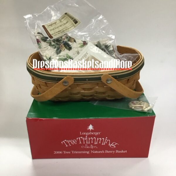 Longaberger 2006 Nature's Berry Tree Trimming Green Basket Combo NIB