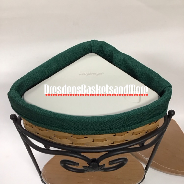 Longaberger Wrought Iron Countertop Corner Stand W/ 1 Shelf & 1 Corner Basket Set