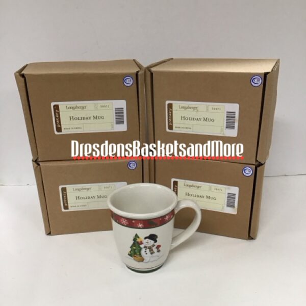 Longaberger Holiday Mugs Set of 4 NIB's