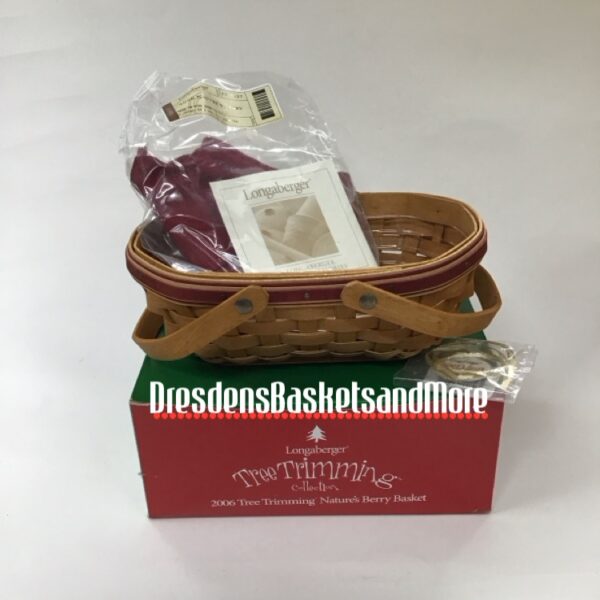 Longaberger 2006 Nature's Berry Tree Trimming Red Basket Combo NIB