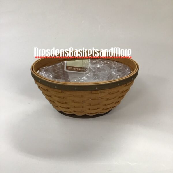 Longaberger Small Oval Bowl Basket w/ Hard Protector