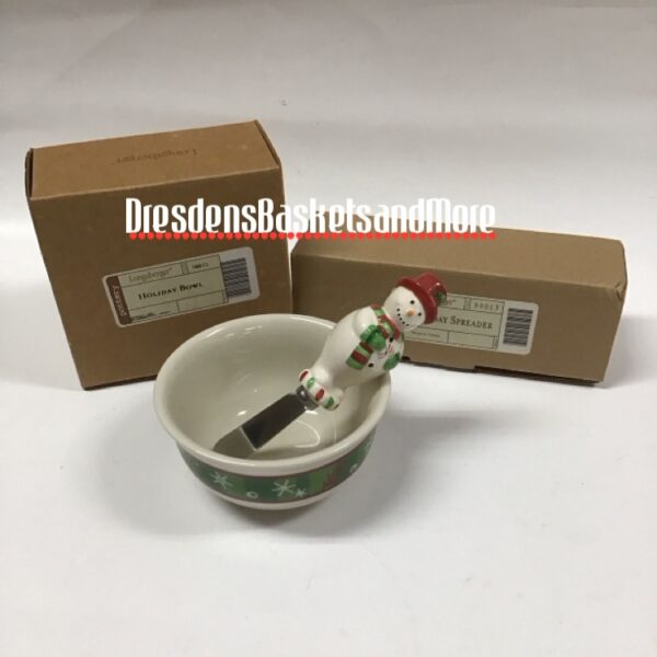 Longaberger Holiday Dip Bowl & Spreader Set NIB