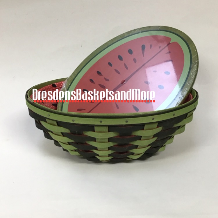 Longaberger Collectors Club Large Watermelon Basket Combo w/ Woodcrafts Lid