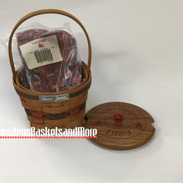 Longaberger 1989 Inaugural Basket Combo w/ Custom Lid