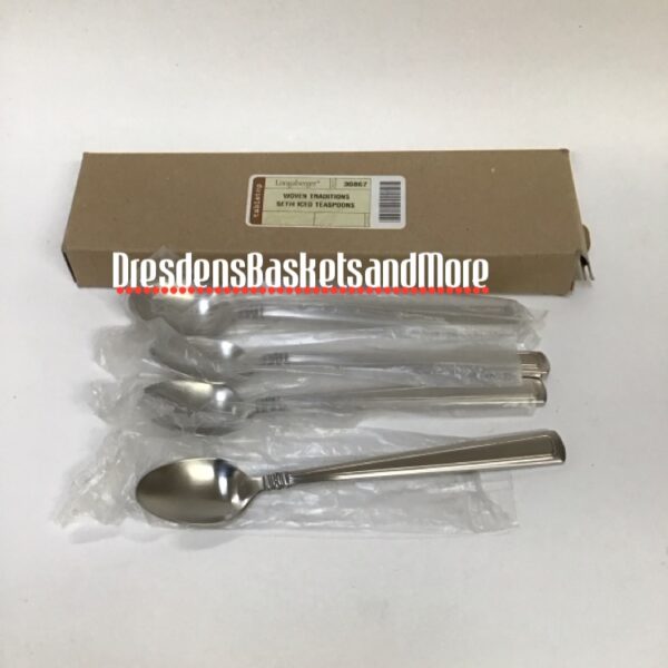 Longaberger Woven Traditions Set of 4 Iced Teaspoons NIB