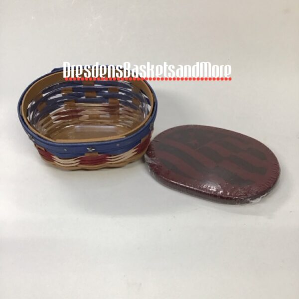 Longaberger 2009 American Celebrations Stars & Stripes Basket w/ Protector & Woodcrafts Lid