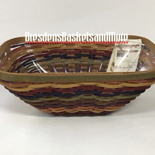 Longaberger 2009 Multi Color Soft Rectangle Bowl Basket w/ Protector
