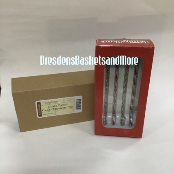 Longaberger Glass Candy Cane Ornaments NIB