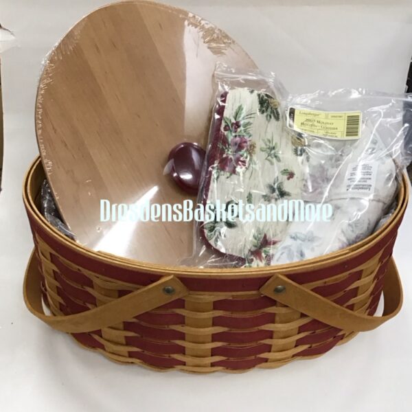 Longaberger 2007 Holiday Hostess Goodies Red Basket Set