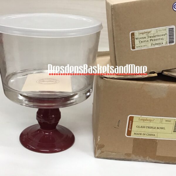 Longaberger Trifle Bowl w/ Paprika Pedestal NIB*