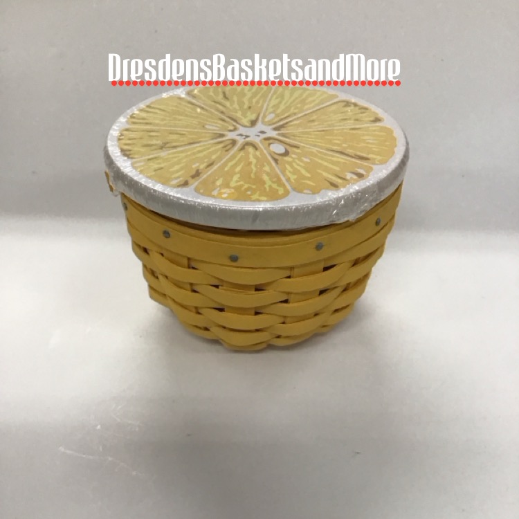 Longaberger 2010 Lemon Basket W/ Protector & Lid